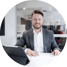 Chris at desk Chris at desk