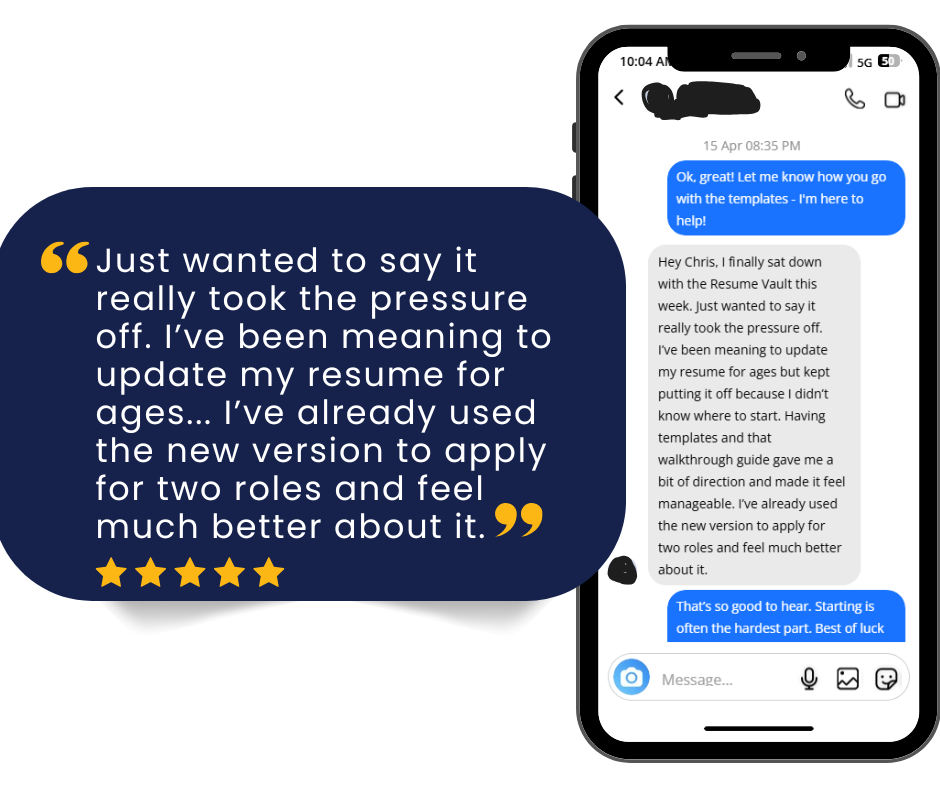 Resume vault testimonial_5 Resume vault testimonial_5